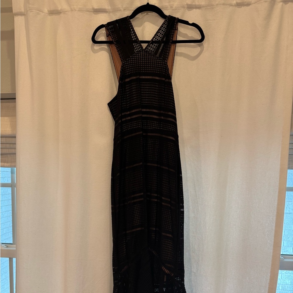 Tracy Reese Black Fishtail Cocktail Dress